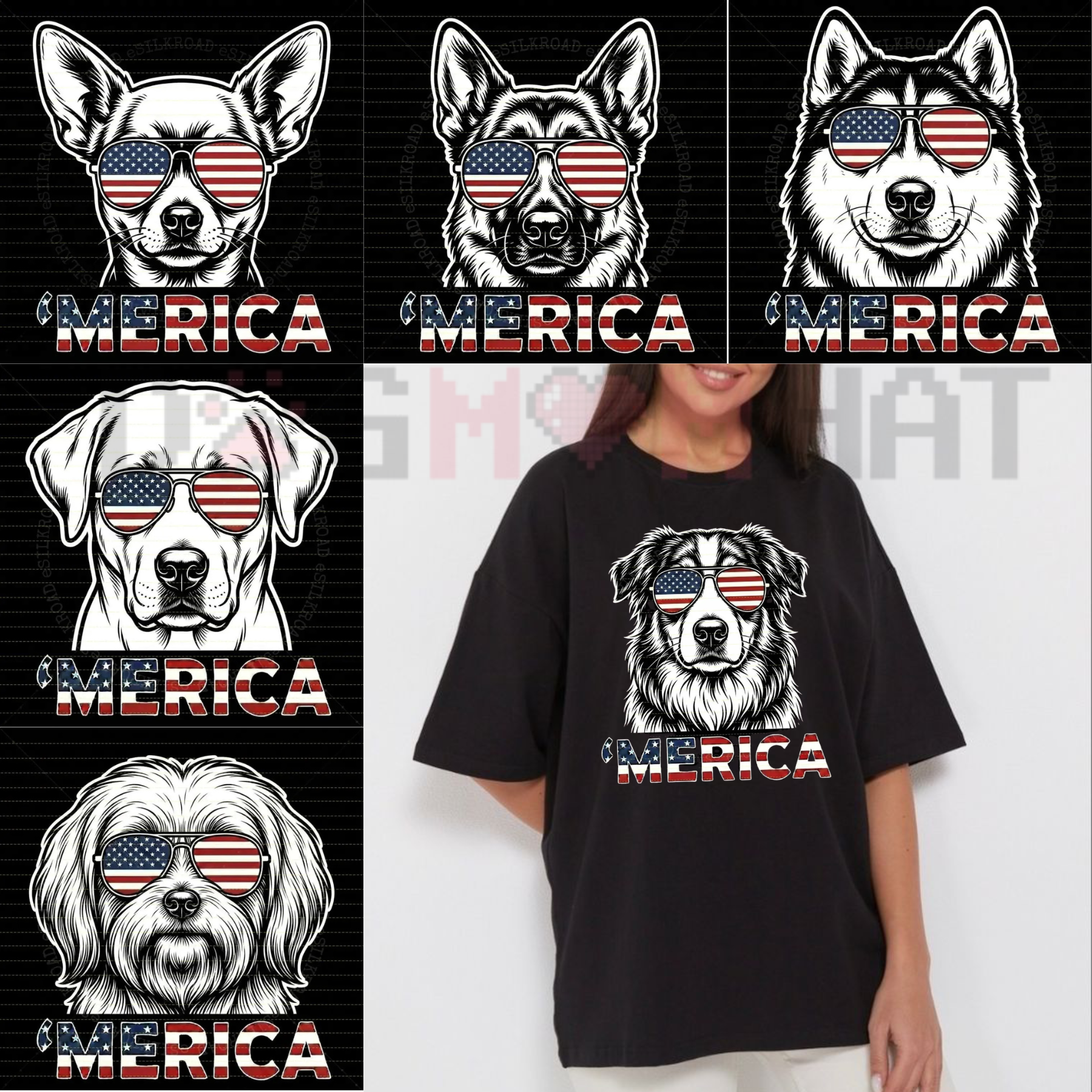 "Patriotic Pups" 4th of July Dog Lover T-Shirt